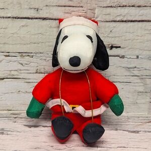 Peanuts Snoopy Christmas Santa Claus Nylon Parachute Gift Card Holder 8” Plush